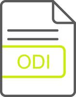 ODI File Format Line Two Color Icon vector
