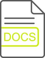 DOCS File Format Line Two Color Icon vector