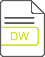 dw archivo formato línea dos color icono vector