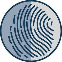 Fingerprint Line Filled Grey Icon vector