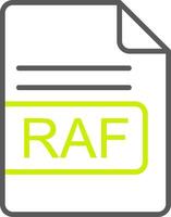 raf archivo formato línea dos color icono vector