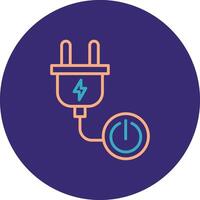 Power Button Line Two Color Circle Icon vector