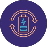 Eco Battery Line Two Color Circle Icon vector