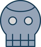 Skull Line Filled Grey Icon vector