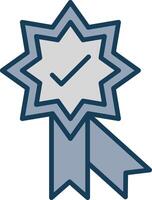 Badge Line Filled Grey Icon vector