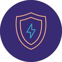 Save Energy Line Two Color Circle Icon vector