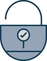 Lock Line Filled Grey Icon vector