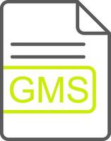 GMS File Format Line Two Color Icon vector