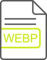 webp archivo formato línea dos color icono vector