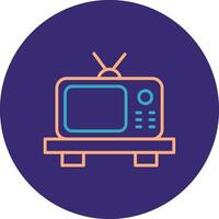 Tv Line Two Color Circle Icon vector