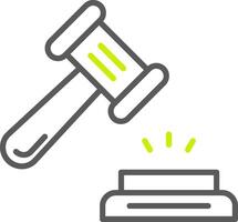 Hammer Line Two Color Icon vector