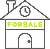Home For Sale Line Two Color Icon vector