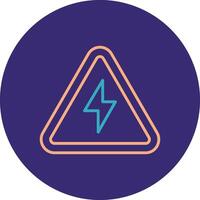 Electrical Danger Sign Line Two Color Circle Icon vector