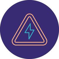 Electrical Danger Sign Line Two Color Circle Icon vector