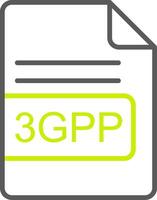 3GPP File Format Line Two Color Icon vector