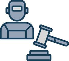 Labour Law Line Filled Grey Icon vector