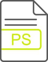 PS File Format Line Two Color Icon vector