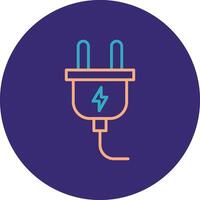 Power Cable Line Two Color Circle Icon vector