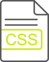 CSS File Format Line Two Color Icon vector