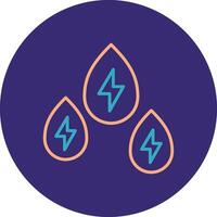 Hydro Power Line Two Color Circle Icon vector