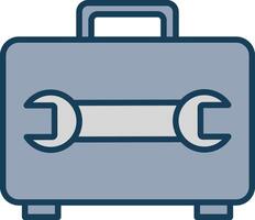 Toolbox Line Filled Grey Icon vector