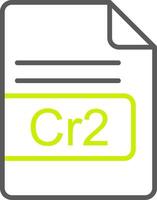 Cr2 File Format Line Two Color Icon vector