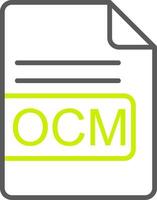OCM File Format Line Two Color Icon vector