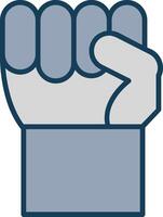 Fist Line Filled Grey Icon vector
