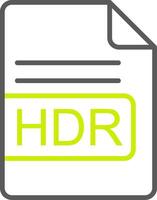 HDR File Format Line Two Color Icon vector