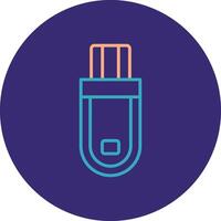 Flash Drive Line Two Color Circle Icon vector