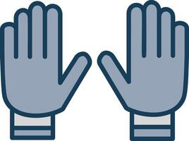 Glove Line Filled Grey Icon vector