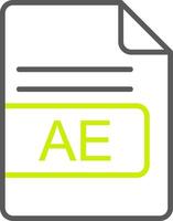 AE File Format Line Two Color Icon vector