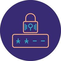 Password Line Two Color Circle Icon vector