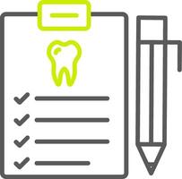 dental reporte línea dos color icono vector