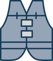 Life Vest Line Filled Grey Icon vector