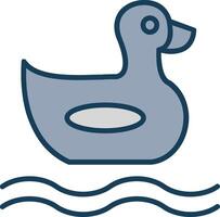 Duck Line Filled Grey Icon vector