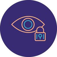 Retinal Scan Line Two Color Circle Icon vector