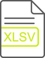 XLSV File Format Line Two Color Icon vector