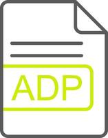 adp archivo formato línea dos color icono vector