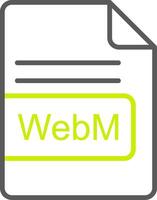 webm archivo formato línea dos color icono vector