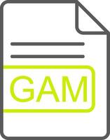 GAM File Format Line Two Color Icon vector