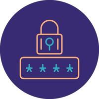 Password Line Two Color Circle Icon vector