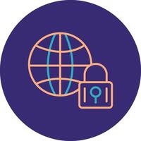 Internet Security Line Two Color Circle Icon vector