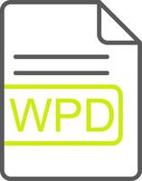 wpd archivo formato línea dos color icono vector