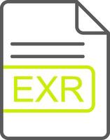 EXR File Format Line Two Color Icon vector