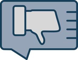 Dislike Line Filled Grey Icon vector