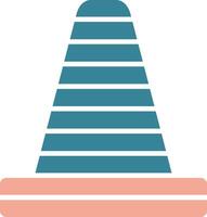 Traffic Cone Glyph Two Color Icon vector