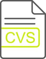 CVS File Format Line Two Color Icon vector