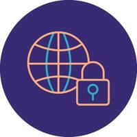 Internet Security Line Two Color Circle Icon vector