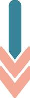 Down Glyph Two Color Icon vector